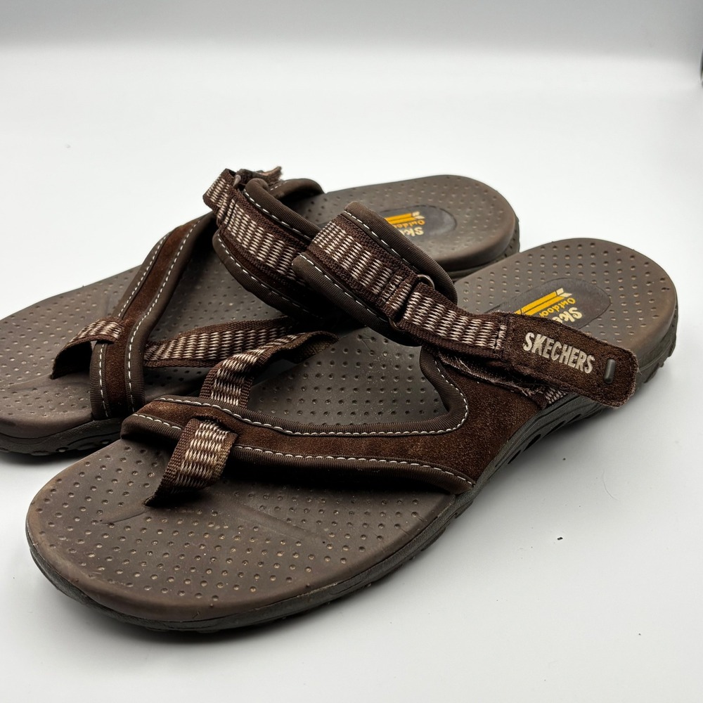 Skechers Outdoor Lifestyle Brown Toe Loop Sandals Womens 8 Adjustable Straps